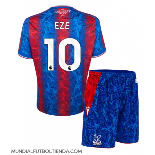 Camiseta Crystal Palace Eberechi Eze #10 Primera Equipación Replica 2024-25 para niños mangas cortas (+ Pantalones cortos)